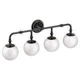 Moen - Matte Black Four Globe Bath Light - Matte Black