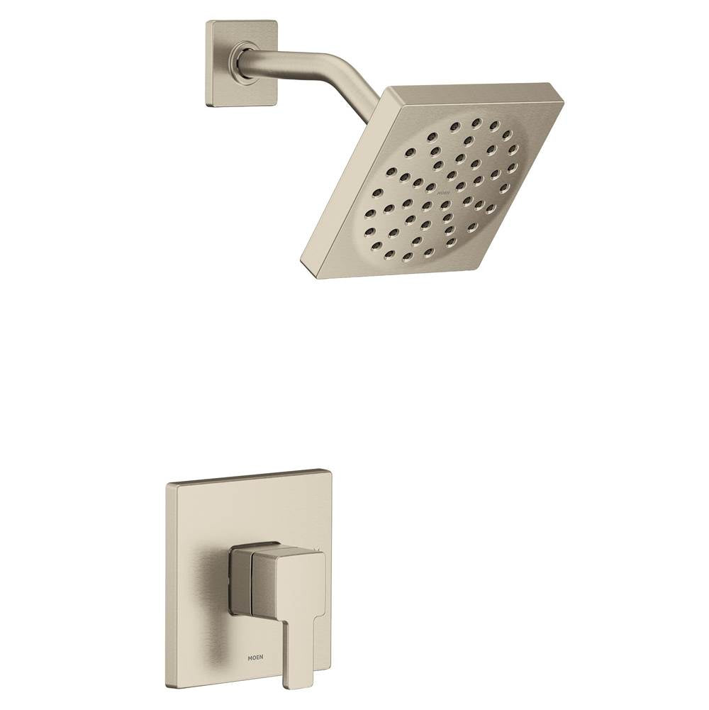 Moen - 90 Degree M-CORE 2-Series Eco Performance 1-Handle Shower Trim Kit in Brushed Nickel (Valve Sold Separately) - Brushed Nickel