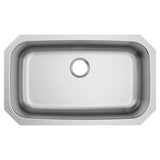 18000 Series 30-inch 18 Gauge Undermount Single Bowl Stainless Steel Kitchen Sink, 9-inch Depth