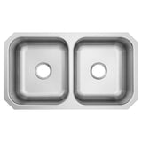 Moen GS18210 1800 Series 31.75-inch 18 Gauge Undermount Double Bowl Stainless Steel Kitchen Sink, 8-inch Depth