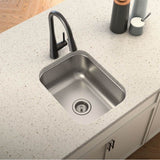 1800 Series 16-inch 18 Gauge Undermount Single Bowl Stainless Steel Kitchen or Bar Sink
