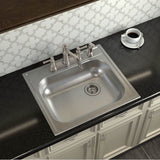 2000 Series 25-inch 20 Gauge Drop-in Single Bowl Stainless Steel Kitchen Sink, Right Drain, Featuring QuickMount
