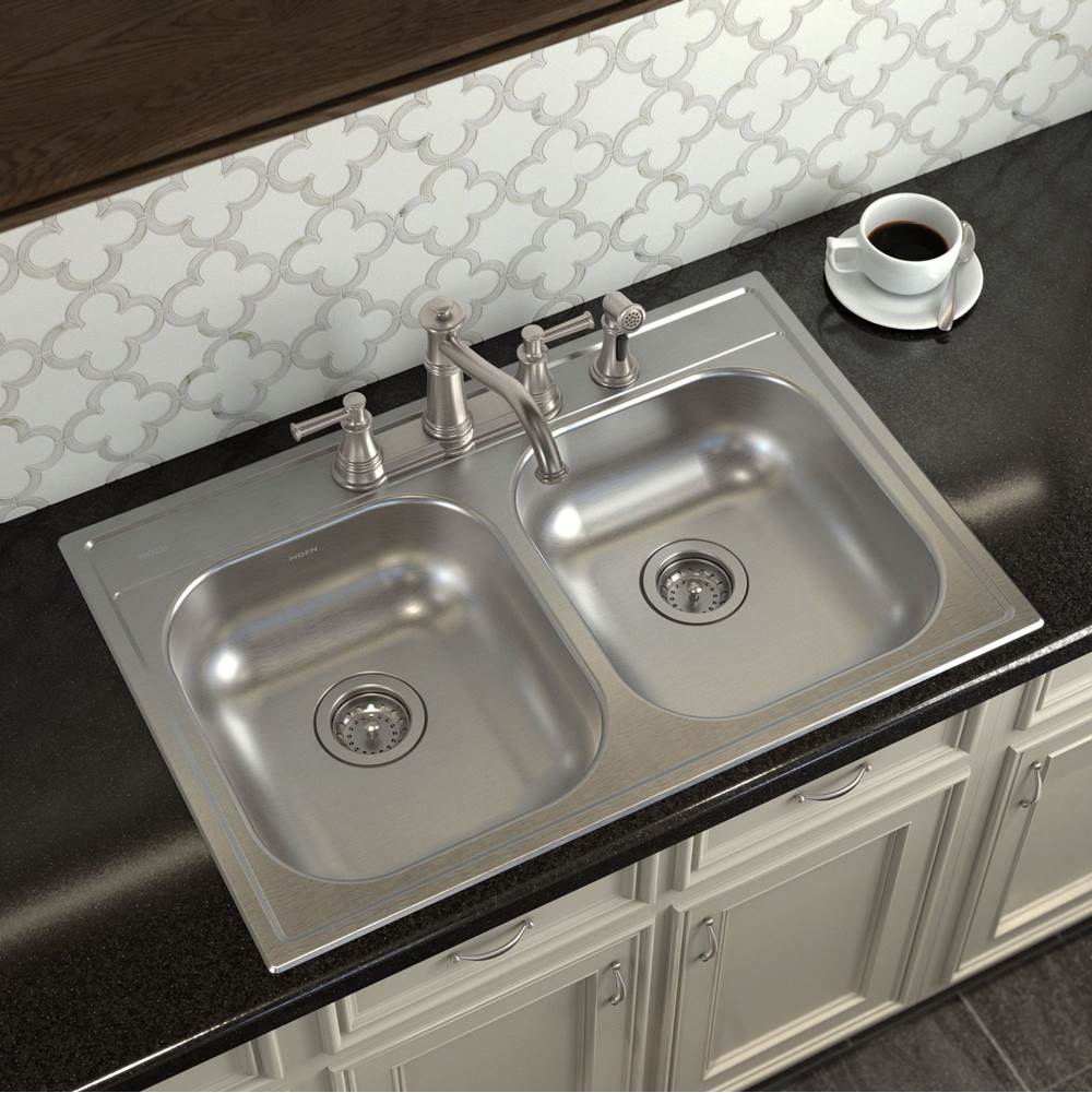 Belfield High-Arc 2-Handle Standard Kitchen Faucet with Side Sprayer in Matte Black