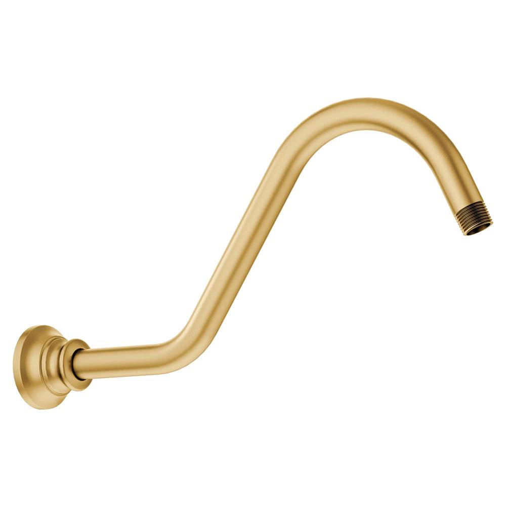 Moen - Waterhill 14-Inch Replacement Extension Curved Shower Arm, Brushed Gold - Brushed Gold
