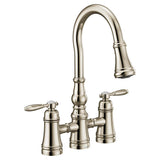 Moen - Moen Weymouth 2-Handle Bridge Faucet in Polished Nickle - Polished Nickel