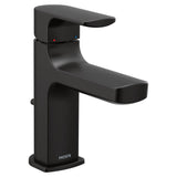 Moen - Rizon One-Handle Modern Bathroom Faucet with Drain Assembly, Matte Black - Matte Black