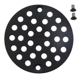 Moen - 4-Inch Screw-In Shower Strainer Drain Cover, Wrought Iron - Wrought Iron