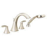Moen - Voss 2-Handle Roman Tub Faucet Trim Kit with Hand Shower in Polished Nickel (Valve Sold Separately) - Polished Nickel
