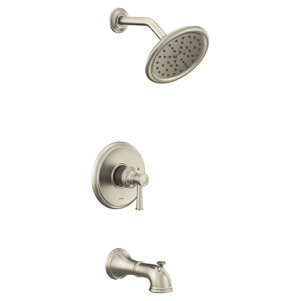 Moen - Belfied M-CORE 2-Series Eco Performance 1-Handle Tub and Shower Trim Kit in Brushed Nickel (Valve Sold Separately) - Brushed Nickel