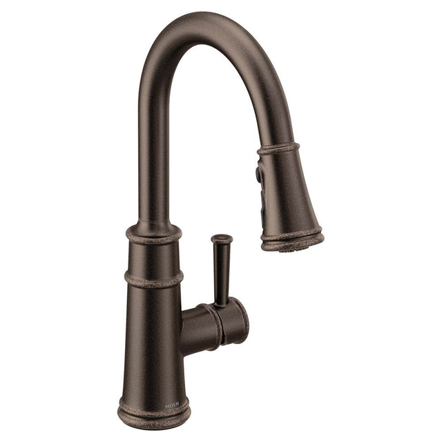 Moen - Belfield Single-Handle Pull-Down Sprayer Kitchen Faucet with Reflex and Power Boost in Oil Rubbed Bronze - Oil Rubbed Bronze
