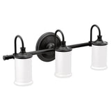Moen - Matte Black Three Globe Bath Light - Matte Black