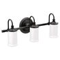Moen - Matte Black Three Globe Bath Light - Matte Black