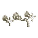Moen - Weymouth 2-Handle Wall Mount High-Arc Bathroom Faucet in Brushed Nickel (Valve Sold Separately) - Brushed Nickel
