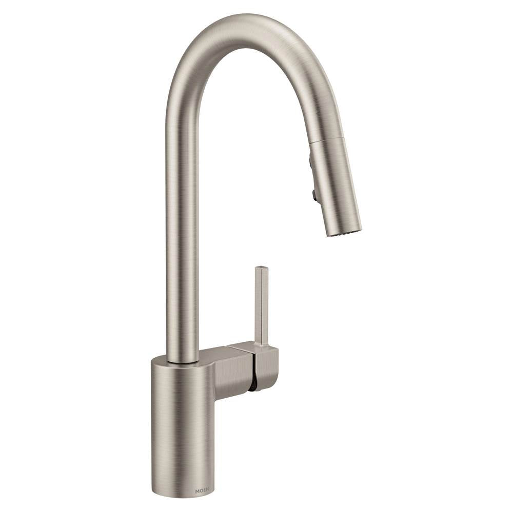 Moen - Align One-Handle Modern Kitchen Pulldown Faucet with Reflex and Power Clean Spray Technology, Spot Resist Stainless - Spot Resist Stainless