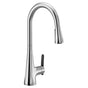 Moen - Sinema Single-Handle Pull-Down Sprayer Kitchen Faucet with Power Clean and 2 Handle Options in Chrome - Chrome