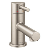 Moen - Align One-Handle Single Hole Low Profile Modern Bathroom Faucet with Drain Assembly, Brushed Nickel - Brushed Nickel