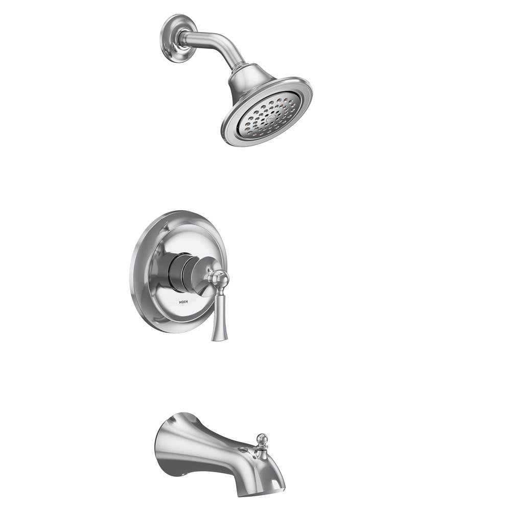 Moen - Wynford M-CORE 2-Series Eco Performance 1-Handle Tub and Shower Trim Kit in Chrome (Valve Sold Separately) - Chrome