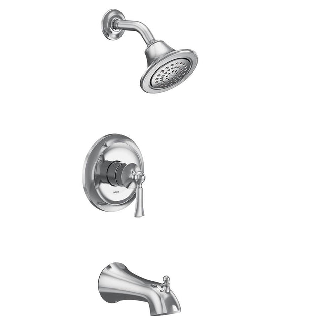 Moen - Wynford M-CORE 2-Series Eco Performance 1-Handle Tub and Shower Trim Kit in Chrome (Valve Sold Separately) - Chrome