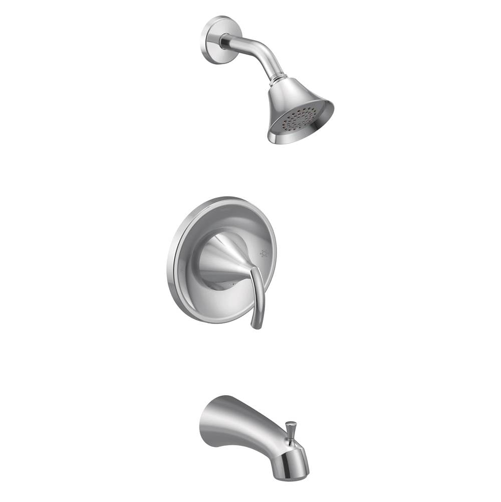 Moen - Glyde 1-Spray Single-Handle Posi-Temp Tub and Shower Faucet Trim Kit in Chrome (Valve Sold Separately) - Chrome
