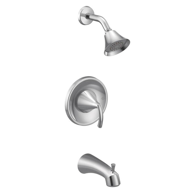 Moen - Glyde 1-Spray Single-Handle Posi-Temp Tub and Shower Faucet Trim Kit in Chrome (Valve Sold Separately) - Chrome