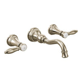 Moen - Weymouth Two-Handle High Arc Wall Mount Bathroom Faucet, Nickel - Polished Nickel