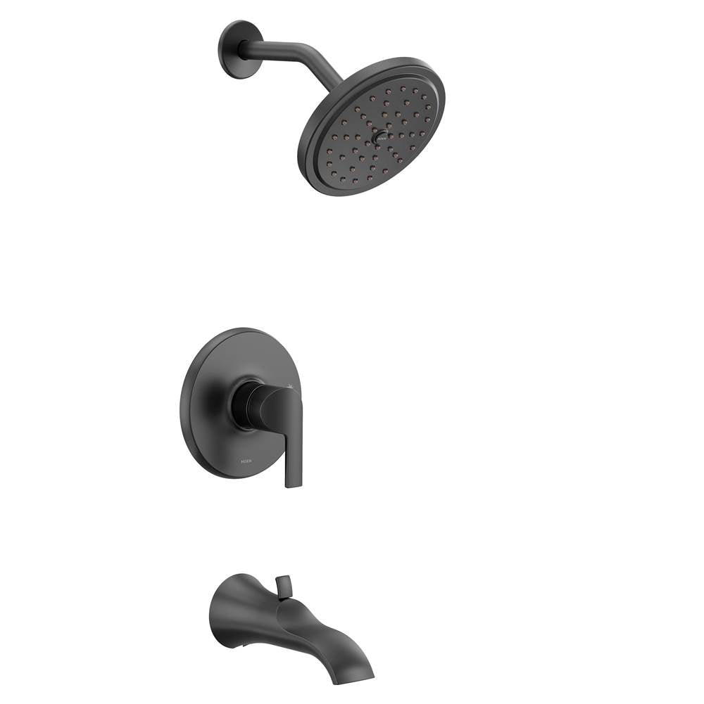 Moen - Doux M-CORE 2-Series Eco Performance 1-Handle Tub and Shower Trim Kit in Matte Black (Valve Sold Separately) - Matte Black