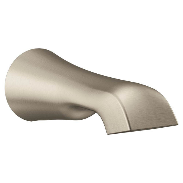 Moen - Flara 1/2-Inch Slip Fit Connection Non-Diverting Tub Spout, Brushed Nickel - Brushed Nickel
