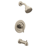 Moen - Gibson Posi-Temp Pressure Balancing Eco-Performance Modern Tub and Shower Trim, Valve Required, Brushed Nickel - Brushed Nickel