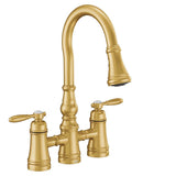 Moen - Moen Weymouth 2-Handle Bridge Faucet in Brushed Gold - Brushed Gold