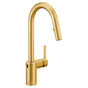 Moen - Align Motionsense Wave One-Sensor Touchless One-Handle High Arc Modern Pulldown Kitchen Faucet with Reflex, Brushed Gold - Brushed Gold