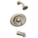 Moen - Eva Posi-Temp Eco-Performance Tub and Shower Trim Kit, Valve Required, Brushed Nickel - Brushed Nickel