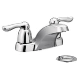 Moen - Chateau Two-Handle Low Arc Bathroom Faucet, Chrome - Chrome