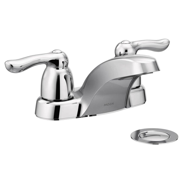 Moen - Chateau Two-Handle Low Arc Bathroom Faucet, Chrome - Chrome