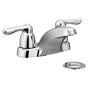 Moen - Chateau Two-Handle Low Arc Bathroom Faucet, Chrome - Chrome