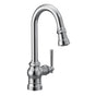 Moen - Paterson One-Handle Pulldown Bar Faucet with Power Clean, Includes Interchangeable Handle, Chrome - Chrome