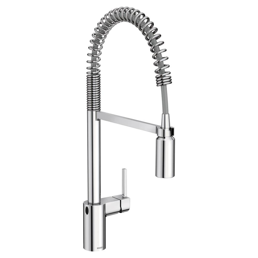 Moen - Align Motionsense Wave Sensor Touchless One Handle Pre-Rinse Spring Kitchen Faucet, Chrome - Chrome