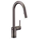 Moen - Align Motionsense Wave One-Sensor Touchless One-Handle High Arc Modern Pulldown Kitchen Faucet with Reflex, Spot Resist Black Stainless - Black Stainless