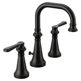 Moen - Colinet Traditional Two-Handle Widespread High-Arc Bathroom Faucet with Lever Handles, Valve Required, in Matte Black - Matte Black