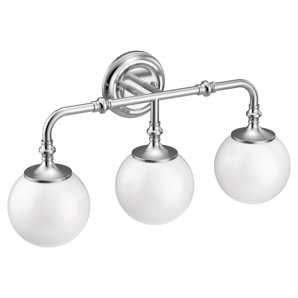 Moen - Chrome Three Globe Bath Light - Chrome