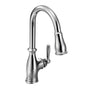 Moen - Brantford One-Handle Pulldown Kitchen Faucet Featuring Power Boost and Reflex, Chrome - Chrome