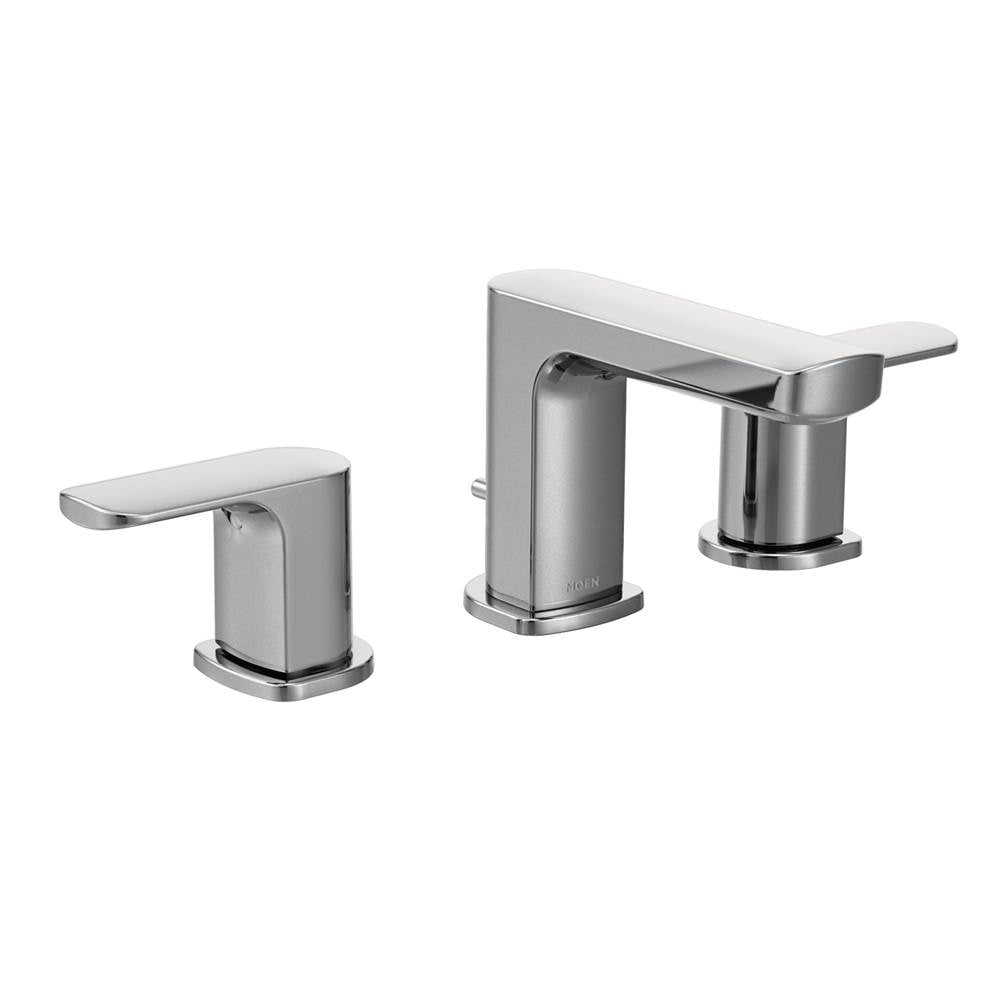 Moen - Rizon Two-Handle Widespread Bathroom Faucet, Valve Required, Chrome - Chrome