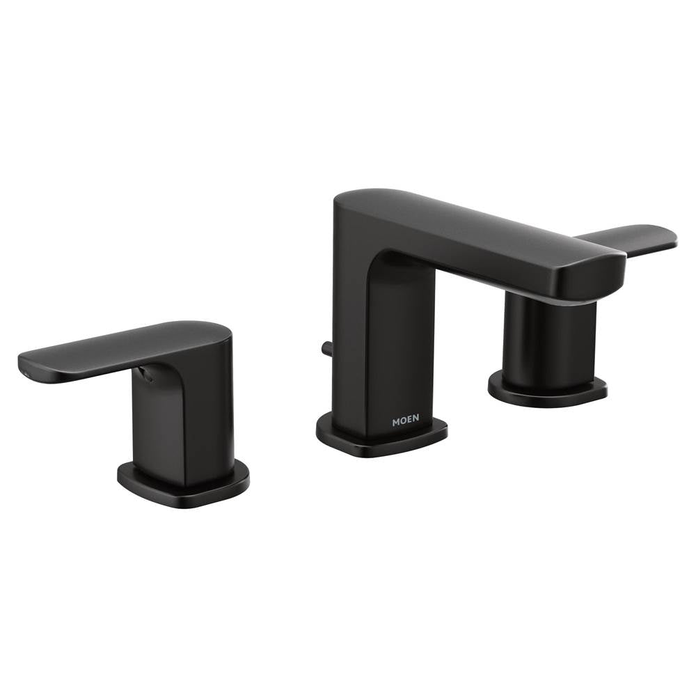 Moen - Rizon 8 in. Widespread 2-Handle Bathroom Faucet Trim Kit in Matte Black (Valve Sold Separately) - Matte Black