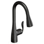 Moen - Arbor Motionsense Wave Sensor Touchless One-Handle Pulldown Kitchen Faucet Featuring Power Clean, Matte Black - Matte Black