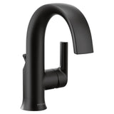Moen - Doux One-Handle High Arc Laminar Stream Bathroom Faucet, Matte Black - Matte Black