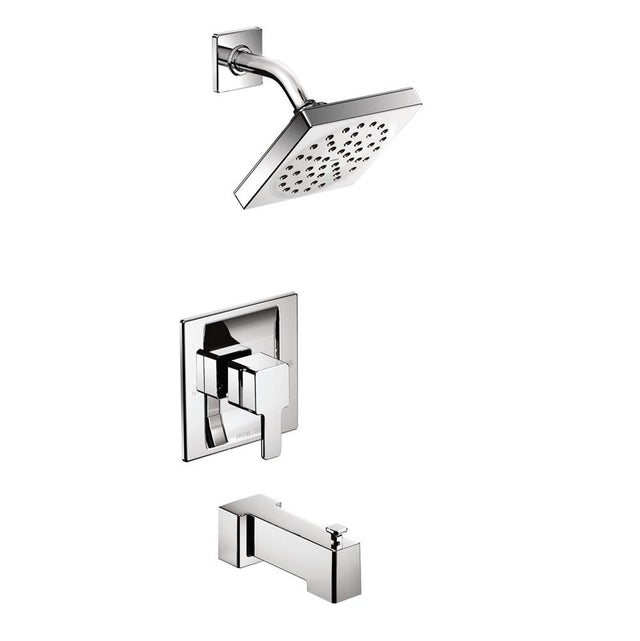 Moen - 90-Degree Posi-Temp Single-Handle 1-Spray Tub and Shower Faucet Trim Kit in Chrome (Valve Sold Separately) - Chrome