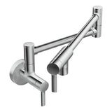 Moen - Modern Wall Mount Swing Arm Folding Pot Filler Kitchen Faucet, Chrome - Chrome