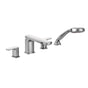 Moen - Rizon 2-Handle Deck-Mount Roman Tub Faucet Trim Kit with Handshower in Chrome (Valve Sold Separately) - Chrome