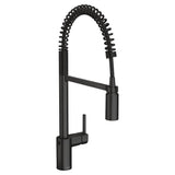 Moen - Align Motionsense Wave Sensor Touchless One Handle High Arc Pre-Rinse Spring Kitchen Faucet, Matte Black - Matte Black