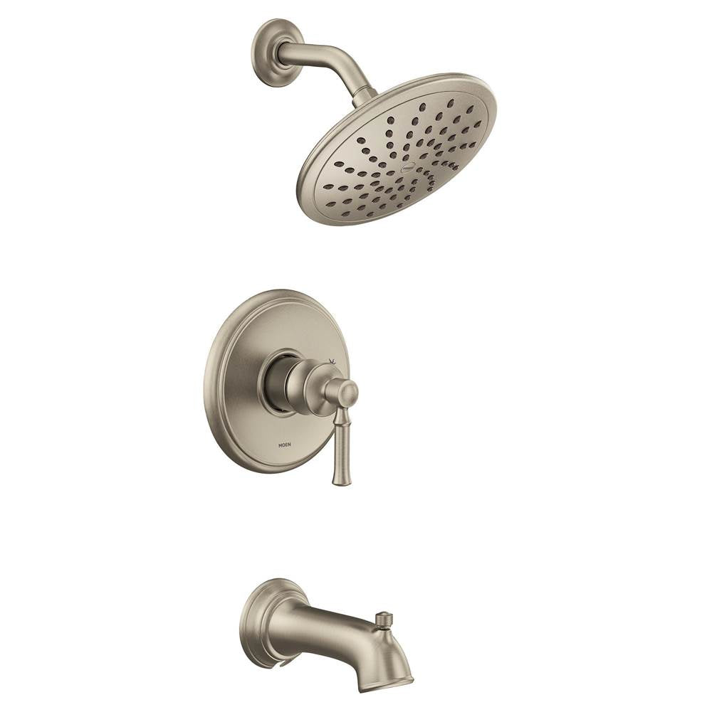 Moen - Dartmoor M-CORE 2-Series Eco Performance 1-Handle Tub and Shower Trim Kit in Brushed Nickel (Valve Sold Separately) - Brushed Nickel