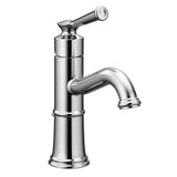 Moen - Belfield One-Handle Bathroom Sink Faucet with Drain Assembly and Optional Deckplate, Chrome - Chrome
